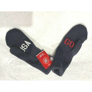 Navy Cable Knit Mittens Gloves Go‎ USA Winter